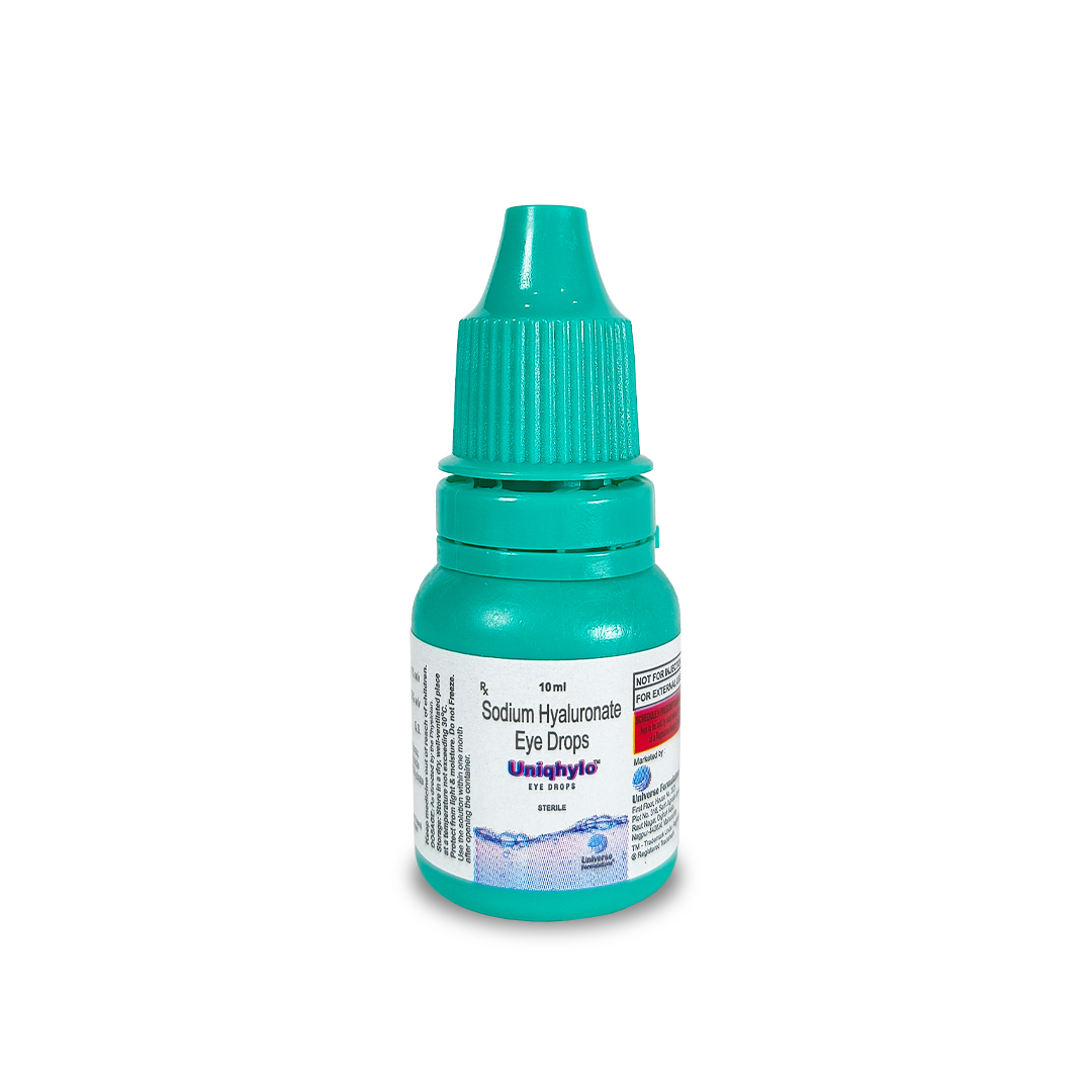 Uniqhylo Eye Drops — Lubricating & Moisturizing product pack by Universal Formulations
