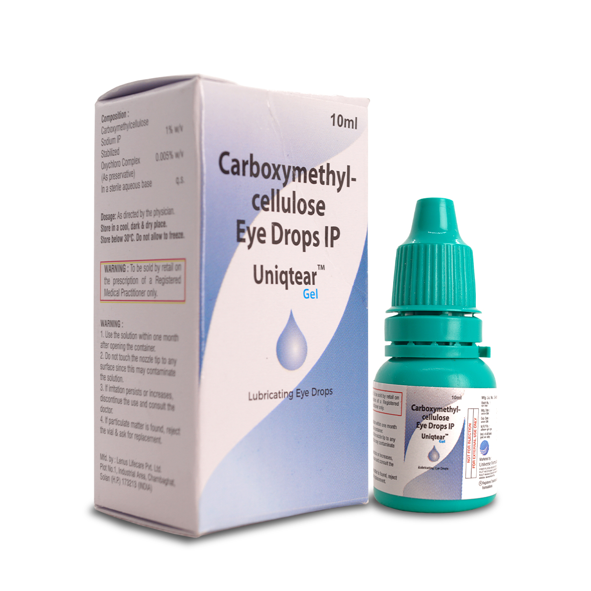 Uniqtear Gel Eye Drops — side pack view by Universe Formulations