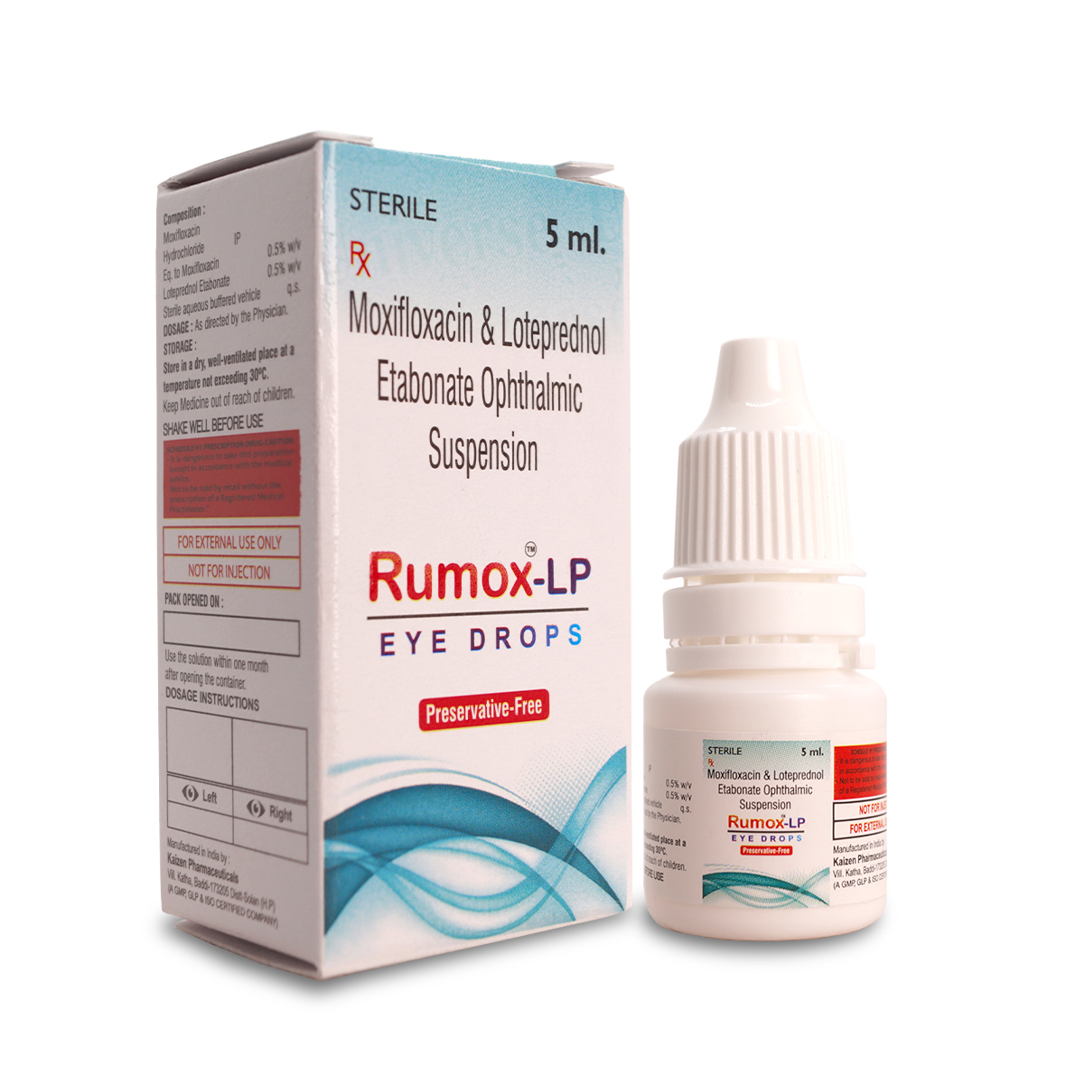 Rumox-LP Eye Drops — side pack view by Universe Formulations