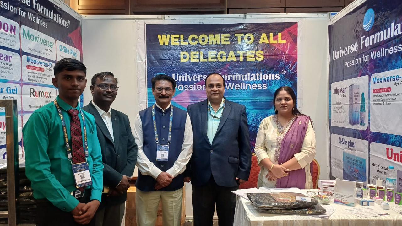 Universe Formulations team at the company exhibition stand